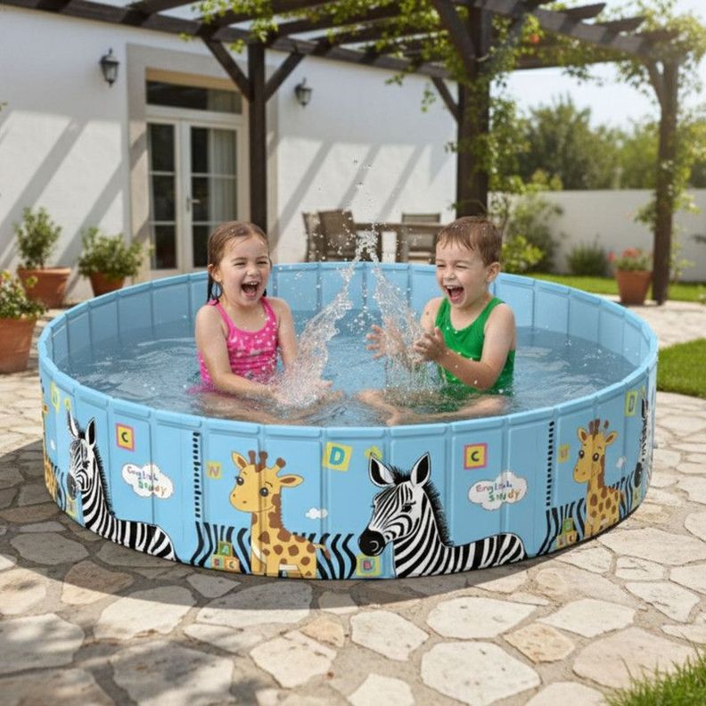 Piscina Plegable Ninos 4 en 1 PVC Duro 120x45cm No Inflable Surtido [ 999 ]