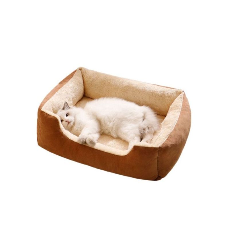 Cama Suave XXL para Perros y Gatos Máxima comodidad Café-0