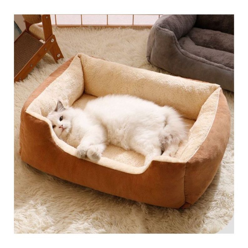 Cama Suave XXL para Perros y Gatos Máxima comodidad Café-1