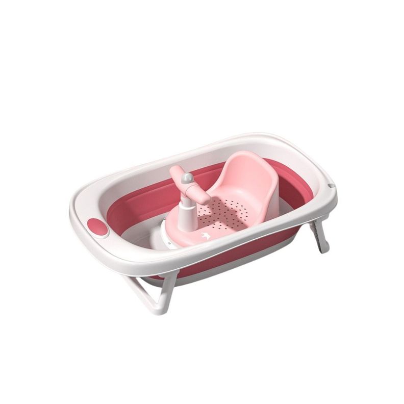 Silla de Ducha o Asiento de Baño para Bebé Rosado-2