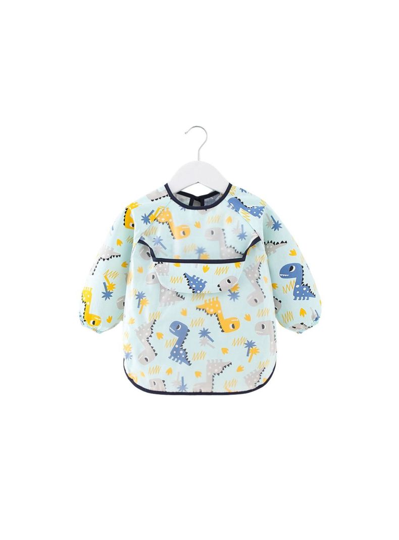 Delantal Impermeable Manga Larga  para Niños Verde-0