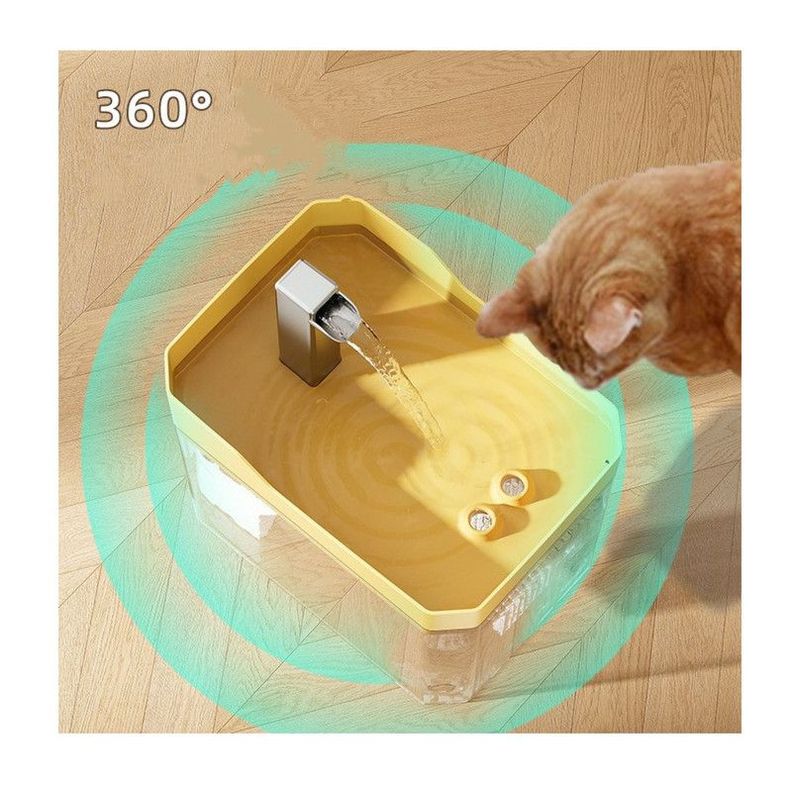 Bebedero Fuente para Mascotas Agua filtrada Amarillo-2