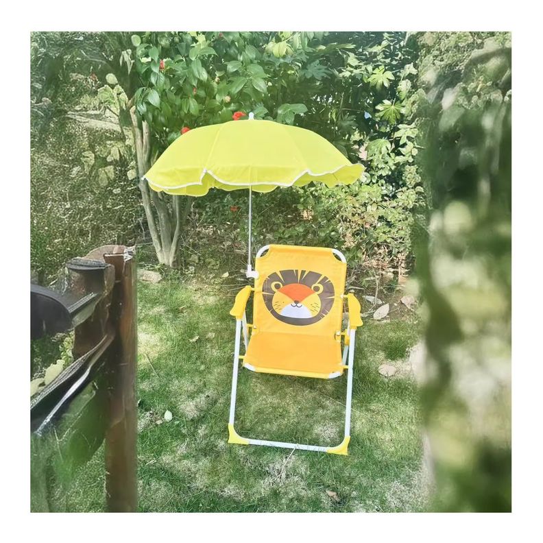 SILLA PLEGABLE PARA NIÑOS CON SOMBRILLA PARA CAMPING LEÓN-2