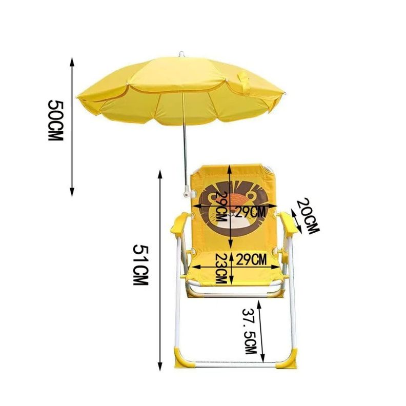 SILLA PLEGABLE PARA NIÑOS CON SOMBRILLA PARA CAMPING LEÓN-4