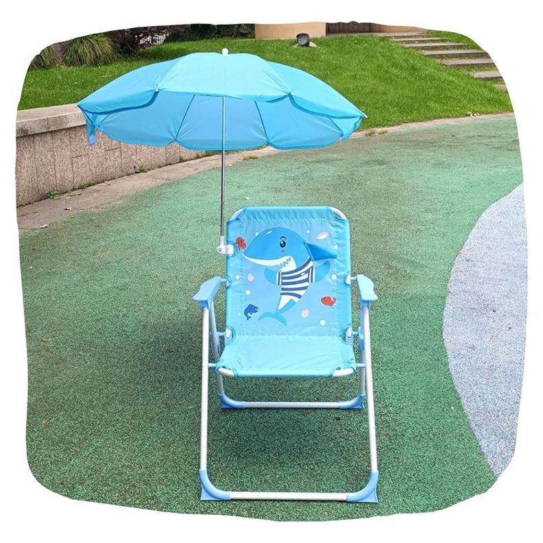 Silla Plegable para Niños Con Sombrilla para Camping Delfín-2