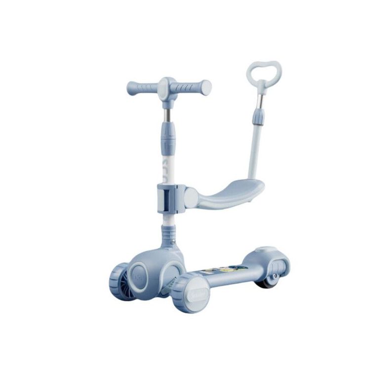 Scooter 3 en 1, con Asiento y Manubrio, Rueda luces y Sonido Azul-0