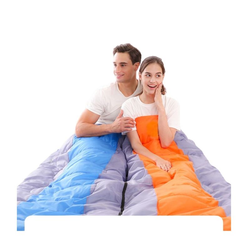 Saco de Dormir Camping 1800g de Algodón con Gorro Naranjo-4