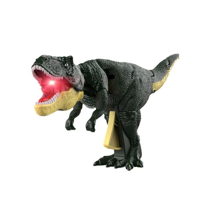 T-Rex Retractil con Sonido Mordida Animada Mecanico y Compacto Verde