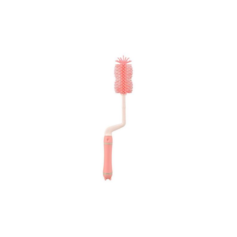 Set Cepillos Silicona para Mamaderas con Escurridor Rosado-1