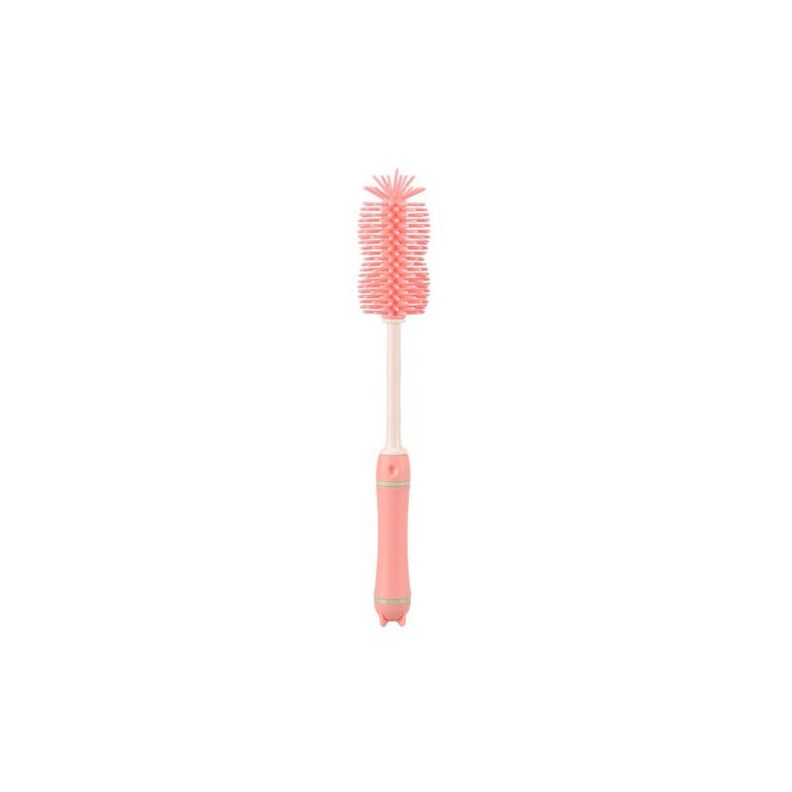 Set Cepillos Silicona para Mamaderas con Escurridor Rosado-2