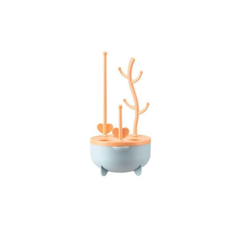 Set Cepillos Silicona para Mamaderas con Escurridor Rosado-4