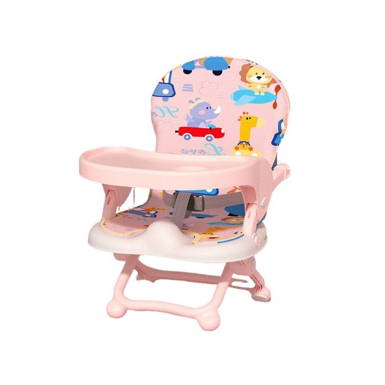 Silla 2 En 1 Para Comer O Jugar Portátil Cojín Animales Rosa-0