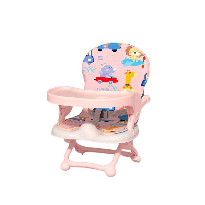 Silla 2 En 1 Para Comer O Jugar Portátil Cojín Animales Rosa-1