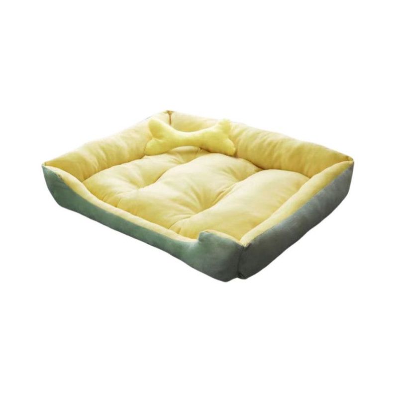 Cama Para Mascotas XL Con Juguete Máxima Comodidad Amarilla-0