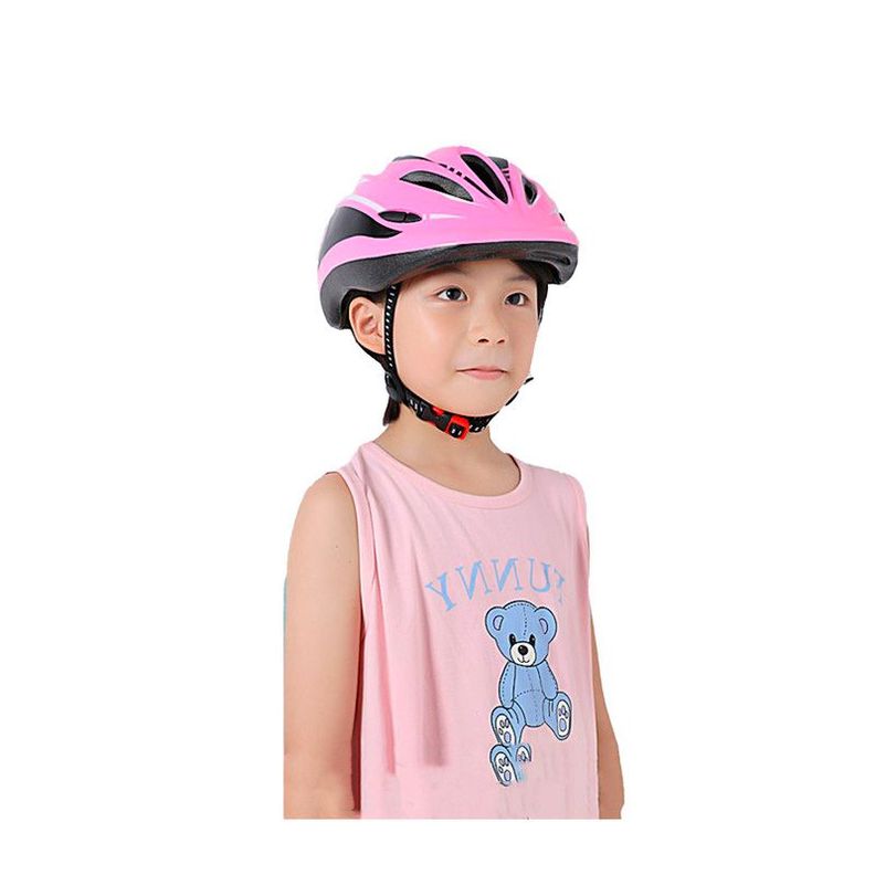 Casco y Kit Protección Bicicleta Patinaje Antigolpes Rosado-4
