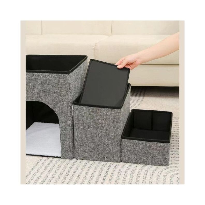 Escalera Plegable para Mascotas con Almacenamiento -4