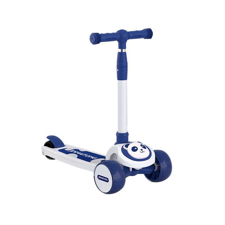 Scooter Infantil Premium Oso Panda Rueda Con Luces Azul-0