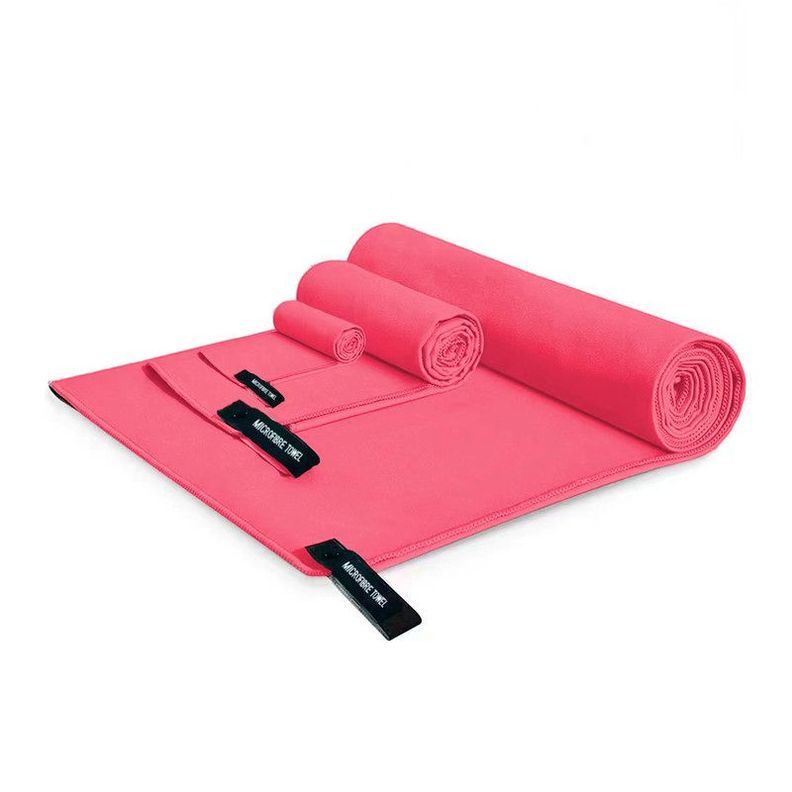 Toalla Microfibra de Deporte, Baño, Viaje, 3 Pcs Rosado-0