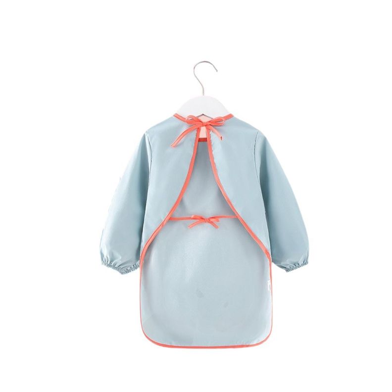 Delantal Babero Largo Impermeable para Niñas Rosado-1
