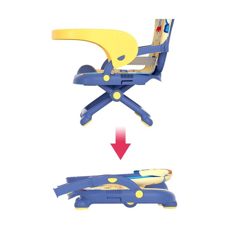 Silla 2 En 1 Para Comer O Jugar Portátil Cojín Animales Azul-2