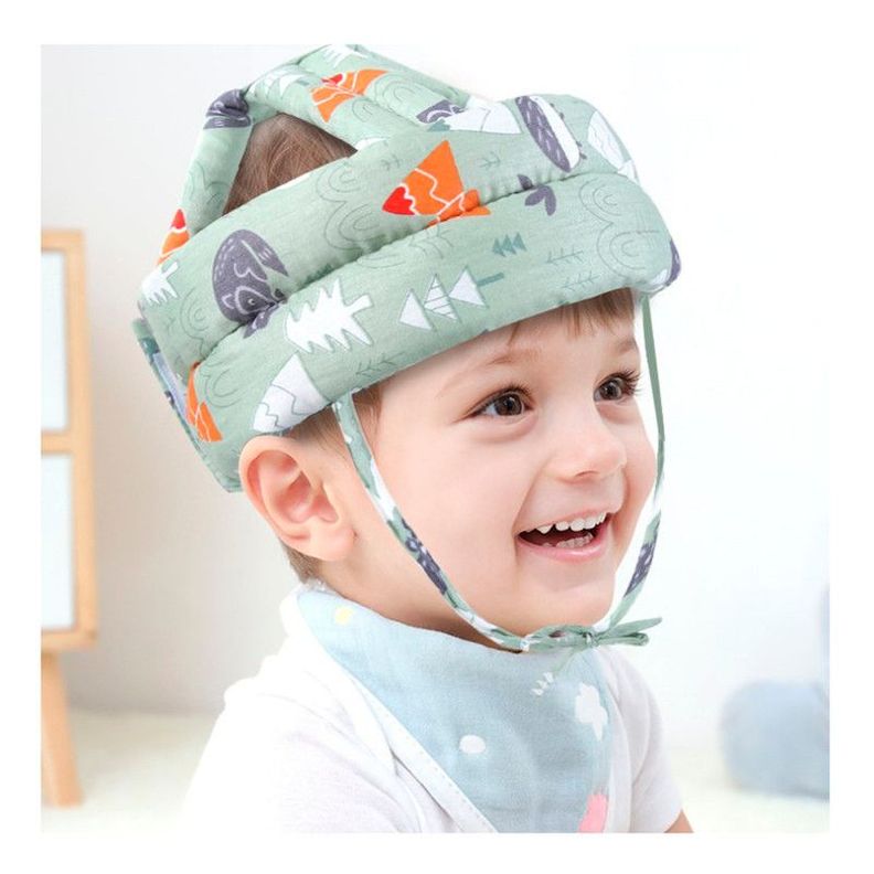 Casco Gorro Protector Anti golpes Acolchado para Bebe Verde-2