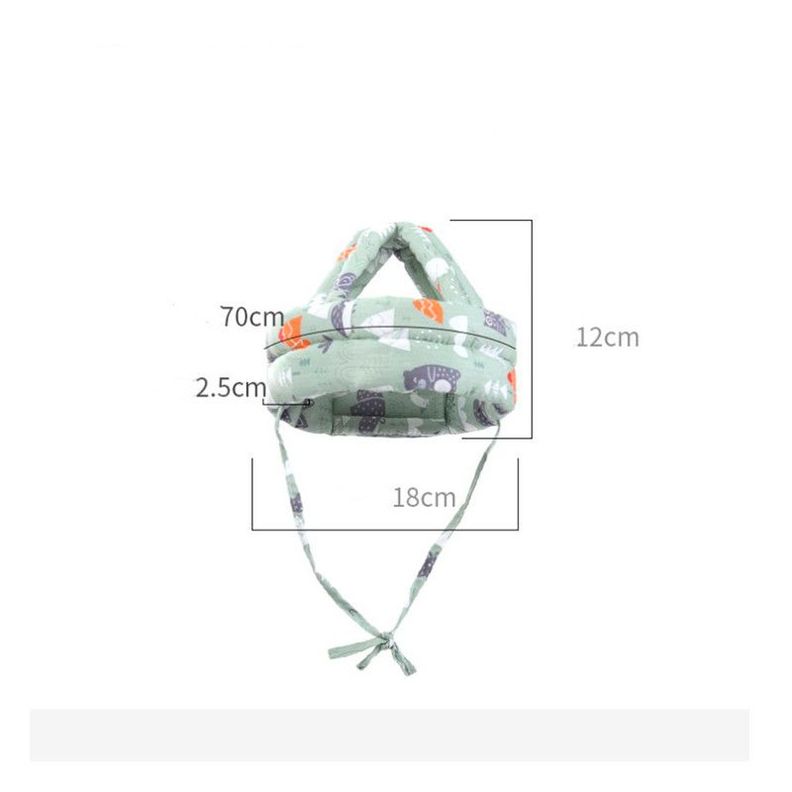 Casco Gorro Protector Anti golpes Acolchado para Bebe Verde-3
