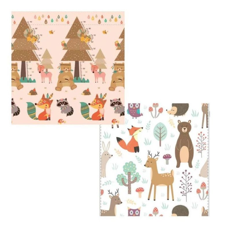 Alfombra Antigolpes Bebé Con Bolso 150x200x1cm Bosques Rasper-1
