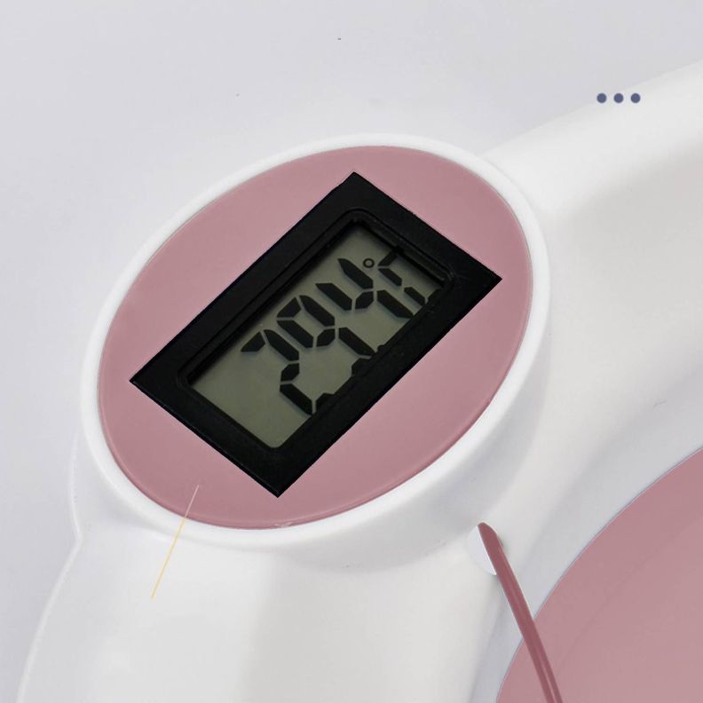 Tina Bañera Plegable para Bebé con Cojín y Termómetro Rosa-3