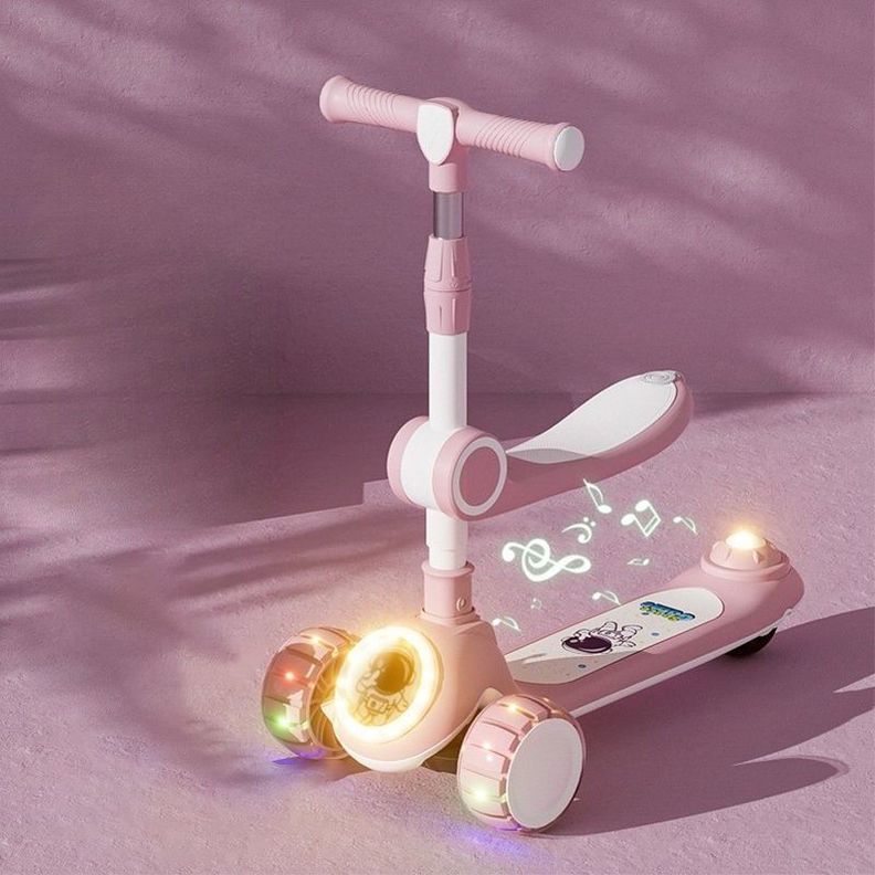 Scooter 2 En 1, Rueda Con Luz Y Sonido, Spaceman Rosado-4
