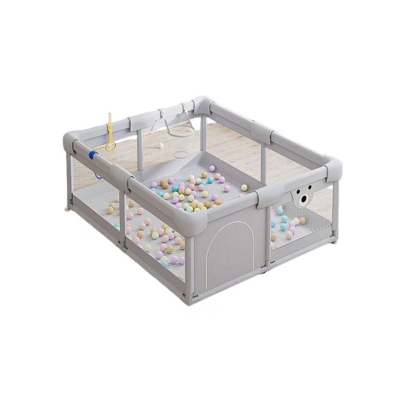 Corral Gimnasio de Juego Bebé con alfombra y Juegos, 150*180*65cm Gris-0