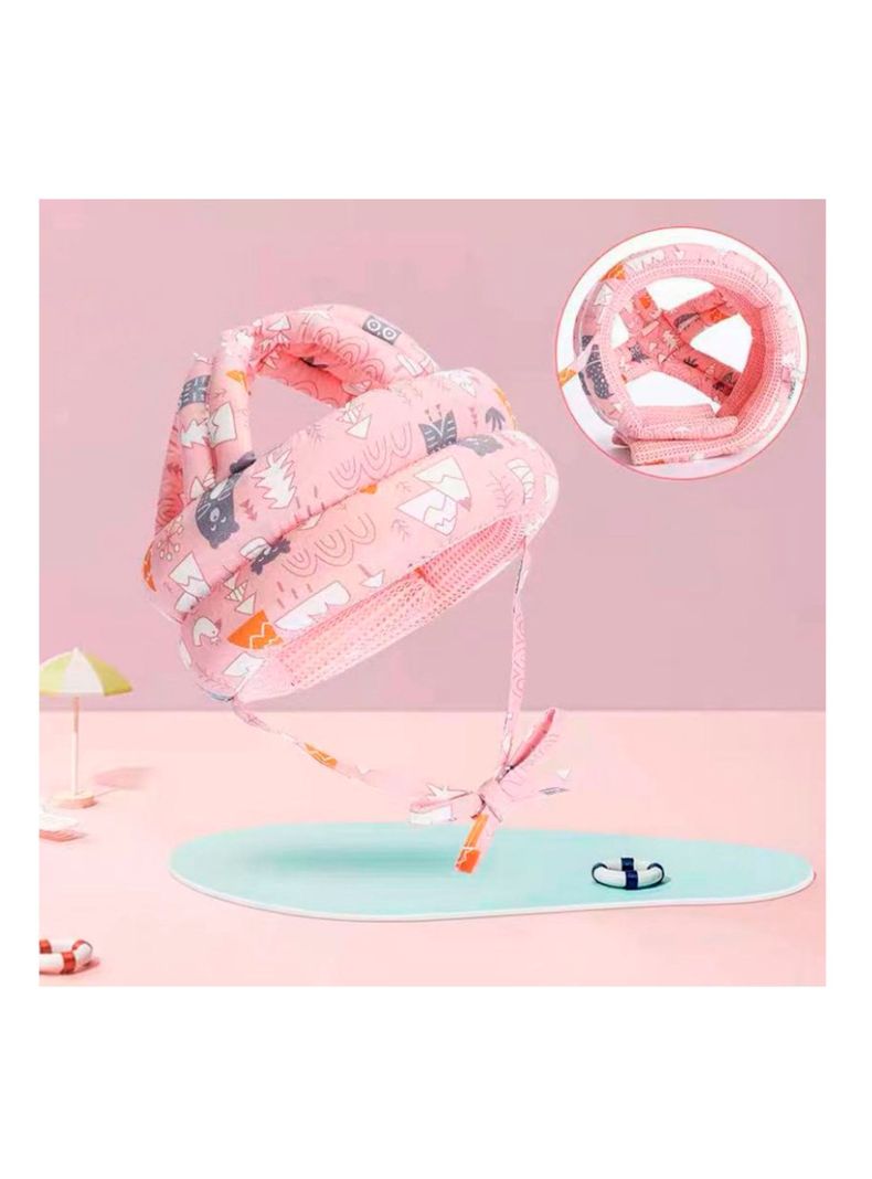 Casco Gorro Protector Anti golpes Acolchado para Bebe Rosado-1
