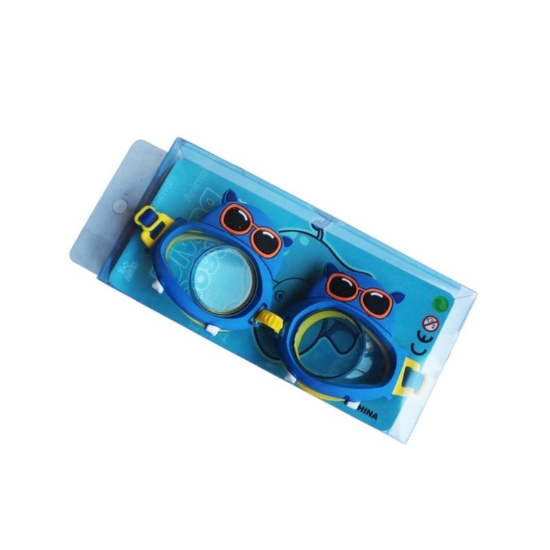 Lentes de Natación Piscina Niños Con Correa Gato Azul-0