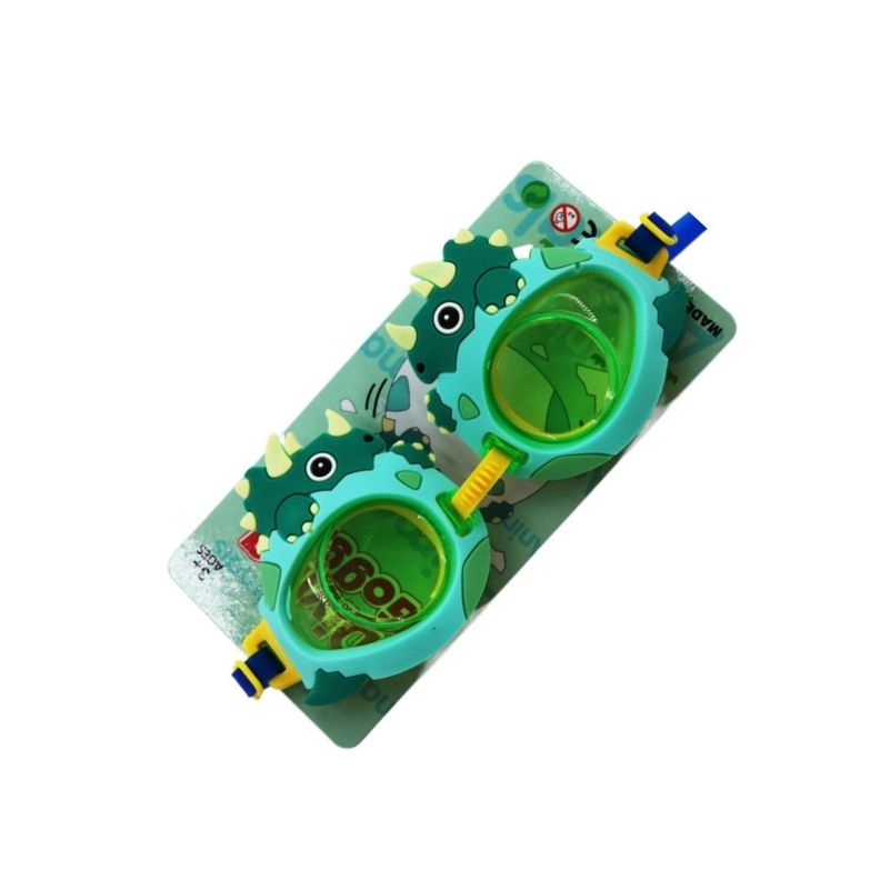 Lentes de Natación Piscina Niños Con Correa Dinosaurio Verde-1