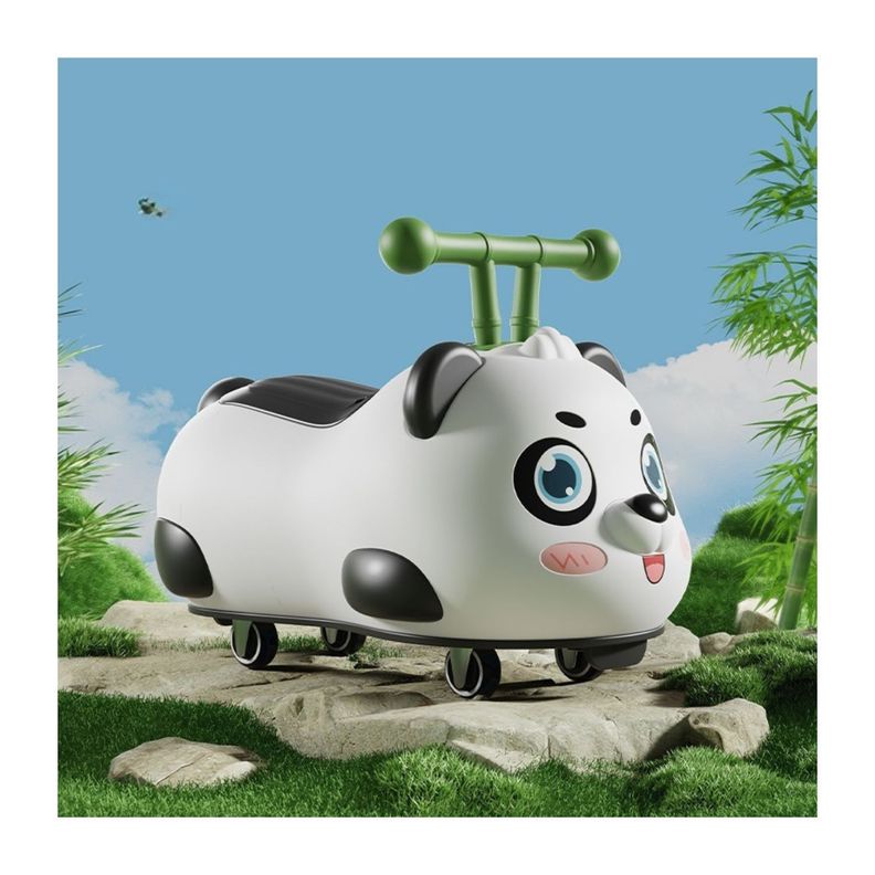 Correpasillos Auto Andador Infantil con Luces y Música Oso Panda Negro-3