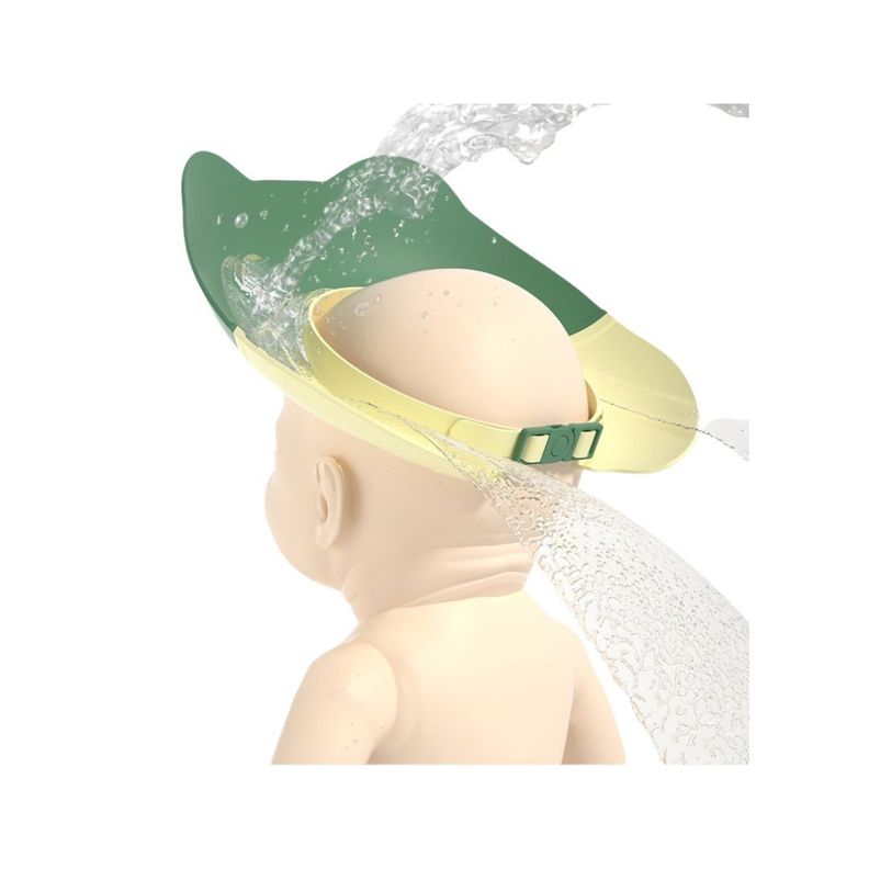 Gorro de Baño Visera de Ducha Animal para Bebé Verde-2