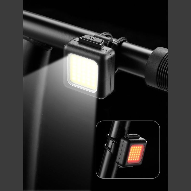 Set Luz Bicicleta Delantera y Trasera USB Impermeable-4