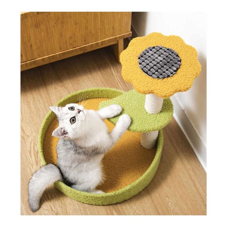 Rascador Gimnasio Para Gatos 2 Niveles Con Juguetes Verde-0