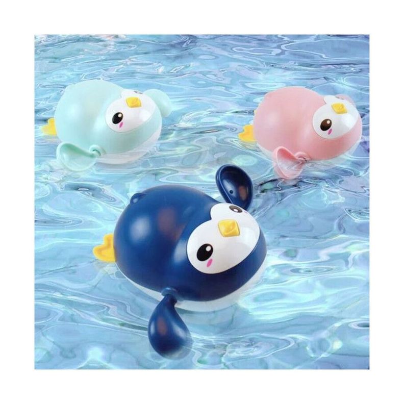 Set 4 juguetes Nadadores para Baño Bebé Pingüino y Tortuga-1