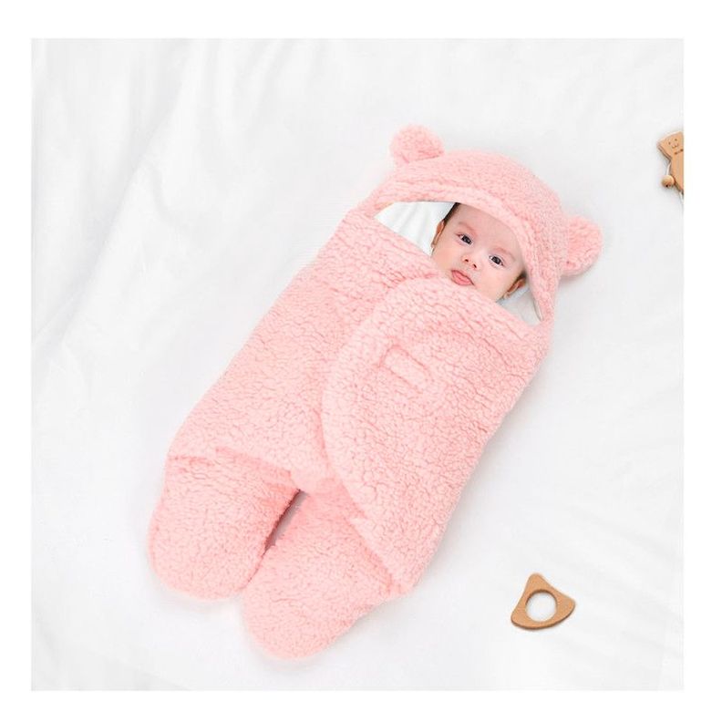 Saco Manta Envoltura De Dormir Bebe 0 a 3 Meses Rosado-1