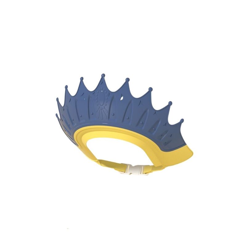 Gorro de Baño Visera de Ducha Corona para Bebé Azul-0