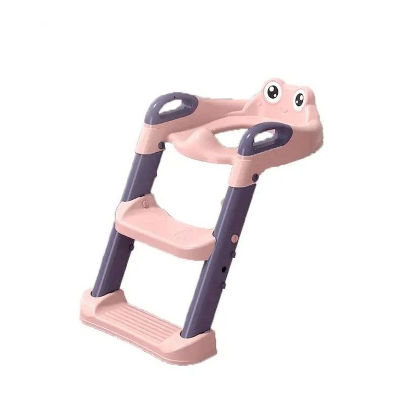 Asiento y Escalera Adaptador Plegable para Baño Niños Rosa-0