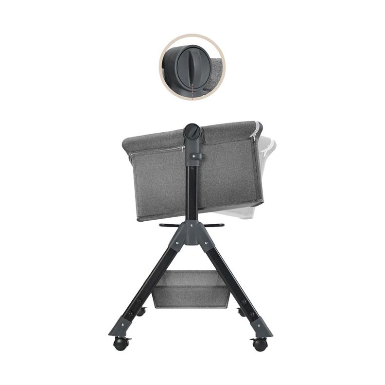 Cuna con Colchón Bebé 4 Modos con Bolso Embalaje, Gris-1