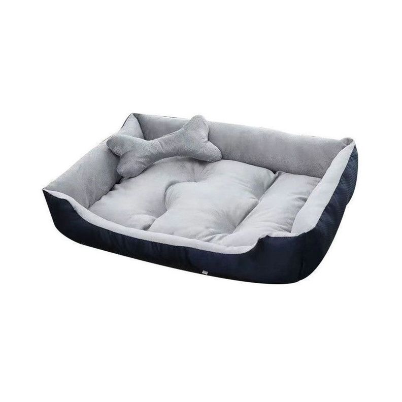 Cama Para Mascotas XL Con Juguete Máxima Comodidad Gris-0