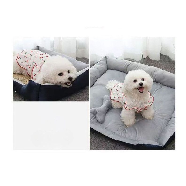 Cama Para Mascotas XL Con Juguete Máxima Comodidad Gris-1
