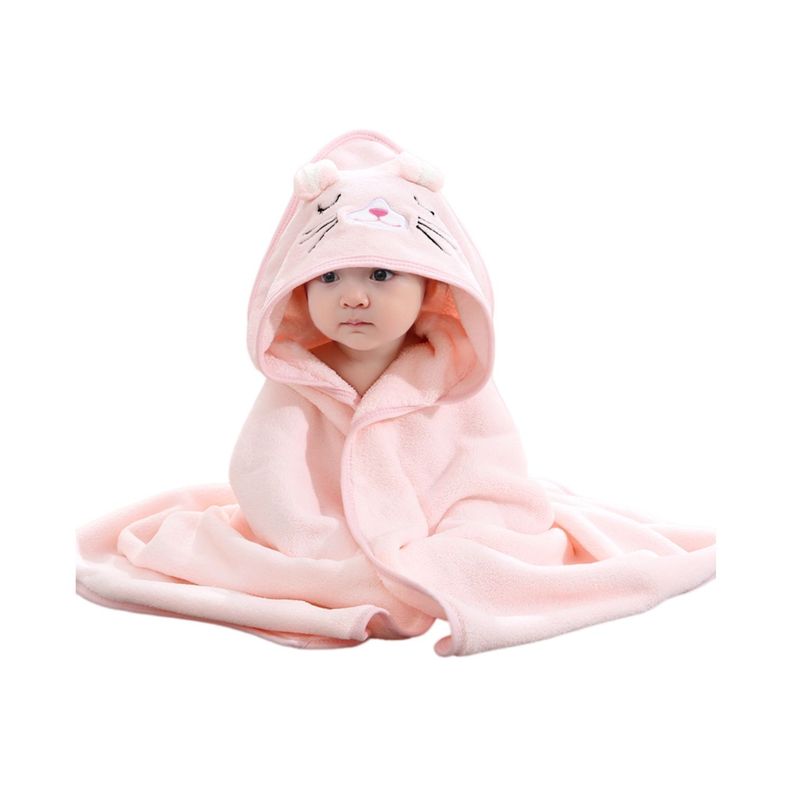 Toalla y Capa para Baño de Algodón Extra Suave Con capucha Gatito…