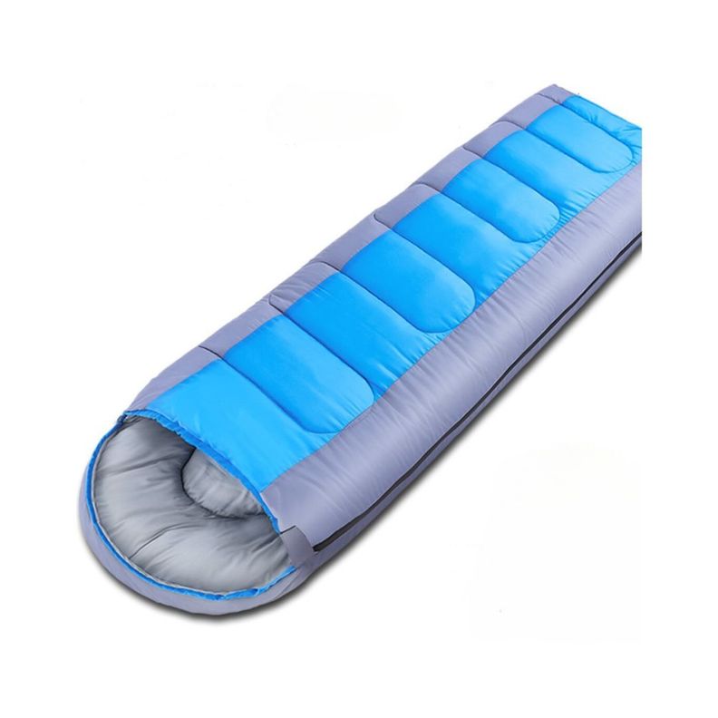 Saco de Dormir Camping 1800g con Gorro Playa Cabaña Algodón Azul-0