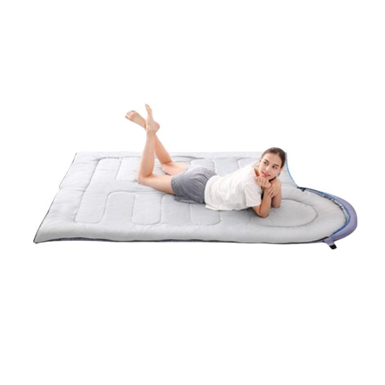 Saco de Dormir Camping 1800g con Gorro Playa Cabaña Algodón Azul-4