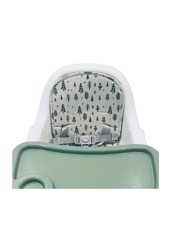 SILLA DE COMER CON CINTURÓN Y RUEDAS PARA NIÑOS, 2 en 1 Verde-2