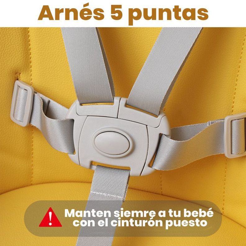 Silla De Comer 2 Alturas Cubiertas Cambiables Y Cinturón Seg-4