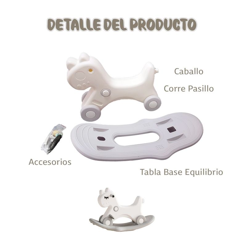 Caballo 3 En 1, Balancín, Andador, Tabla Equilibrio Y Sonido-3